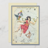 ウラニア鏡ヴィンテージ天文学の天球図 招待状 (正面/裏面)