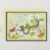 ウラニア鏡ヴィンテージ天文学の天球図 招待状 (正面/裏面)