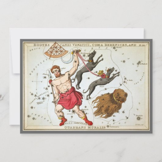 ウラニア鏡ヴィンテージ天文学の天球図 招待状 (正面)