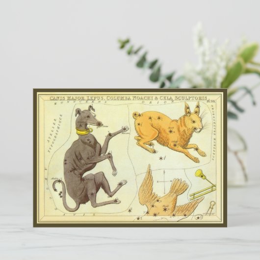 ウラニア鏡ヴィンテージ天文学の天球図 招待状 (スタンド正面)