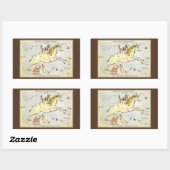 ウラニア鏡ヴィンテージ天文学の天球図 長方形シール (シート)