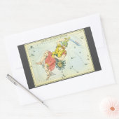 ウラニア鏡ヴィンテージ天文学の天球図 長方形シール (封筒)