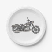 ウラルバイクイラストレーション紙パーティープレート ペーパープレート (正面)