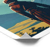 ウランバータルモンゴリアヴィンテージトラベルイラストレーション ポスター (角)