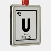 ウラン元素の記号化学方式 メタルオーナメント (右)