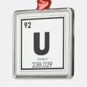 ウラン元素の記号化学方式 メタルオーナメント (左)