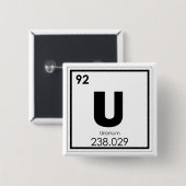 ウラン元素の記号化学方式 缶バッジ (正面&裏面)
