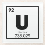 ウラン化学元素記号化学式 ガラスコースター<br><div class="desc">ウラン化学元素記号化学式ギーク科学原子</div>