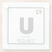 ウラン化学元素記号化学式 ガラスコースター (裏面)