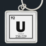 ウラン化学元素記号化学式 キーホルダー<br><div class="desc">ウラン化学元素記号化学式ギーク科学原子</div>