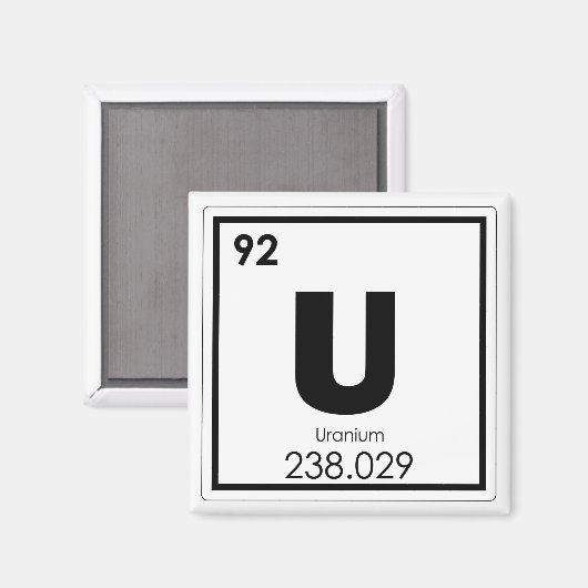 ウラン化学元素記号化学式 マグネット (正面/裏面)