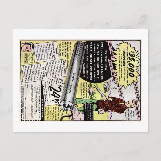 ウラン探知器広告 ポストカード (正面)