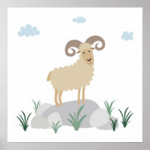 ウリアルの山羊の子どものための壁アート ポスター (正面)