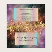 ウリカダークバラグリッターハロー折り畳み名刺 名刺 (外部フラット)