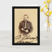 ウリッセースS.グラントSignedカード1862年 カード (黄色い花)