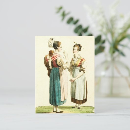 ウリ伝統的カントンのスイスの衣装 ポストカード (スタンド正面)