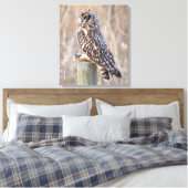 ウルで短い耳を持つフクロウ キャンバスプリント (インサイチュ (寝室))