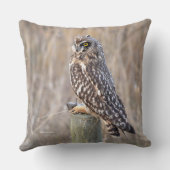 ウルで短い耳を持つフクロウ クッション (裏面)