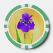 ウルひげ絵画ひげ虹彩のオリジナル- Flower Art ポーカーチップ (正面)