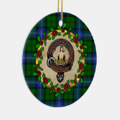 ウルクハートクランバッジ&タータンチェックパーソナライズされたクリスマス セラミックオーナメント (右)