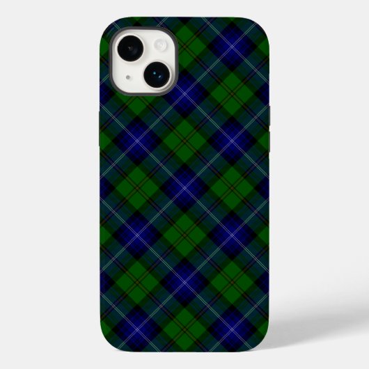 ウルクハートタータンチェックブルーグリーンプレイド Case-Mate iPhoneケース (裏面)