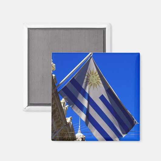 ウルグアイに旗を掲げる マグネット (正面/裏面)