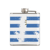 ウルグアイのグランジな旗 フラスク (裏面)