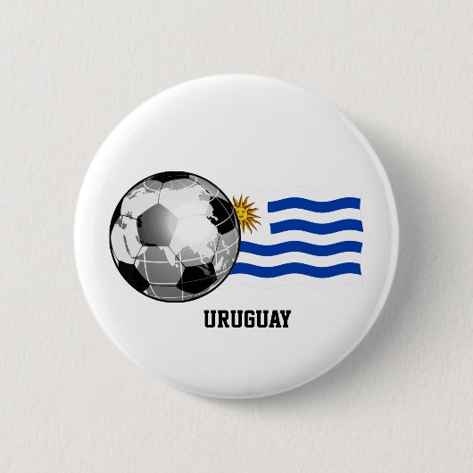 ウルグアイのサッカーボタン 缶バッジ (正面)