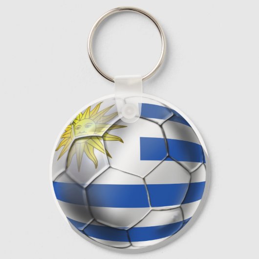 ウルグアイのサッカーボール国旗Charruasの贈り物 キーホルダー (正面)
