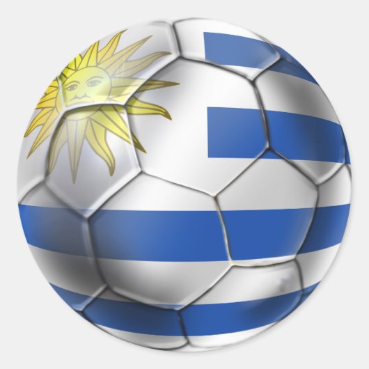 ウルグアイのサッカーボール国旗Charruasの贈り物 ラウンドシール (正面)