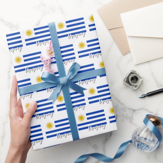 ウルグアイのラッピング紙、ウルグアイ国旗の愛国心 ラッピングペーパー (ギフト)