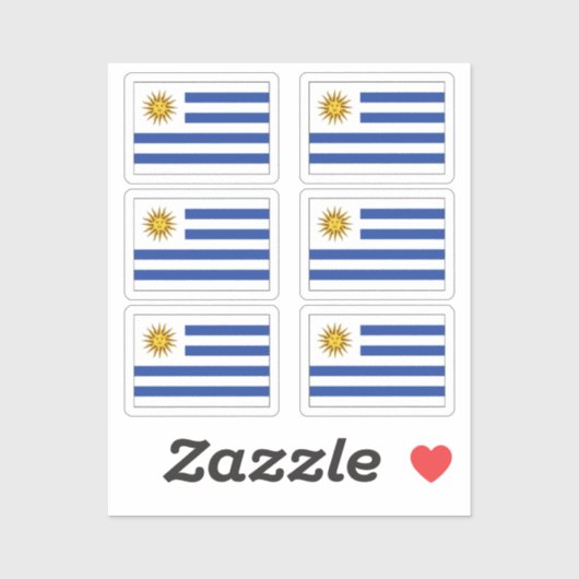 ウルグアイの国旗6のコレクションパック シール (シート)