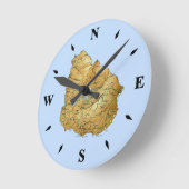 ウルグアイの地図の時計 ラウンド壁時計 (傾斜)