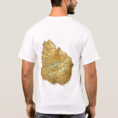 ウルグアイの旗および地図のTシャツ Tシャツ (裏面)