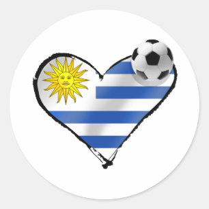 ウルグアイの旗のサッカーのfutbolのte amoのギフト ラウンドシール