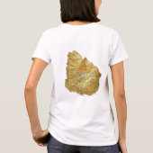 ウルグアイの旗+地図+テキストTシャツ Tシャツ (裏面)