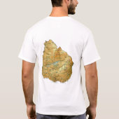 ウルグアイの旗+地図+テキストTシャツ Tシャツ (裏面)