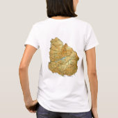 ウルグアイの旗Xの地図のTシャツ Tシャツ (裏面)