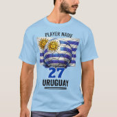 ウルグアイ代表サッカー遺産の旗 Tシャツ (正面)