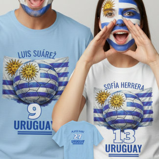 ウルグアイ代表サッカー遺産の旗 Tシャツ