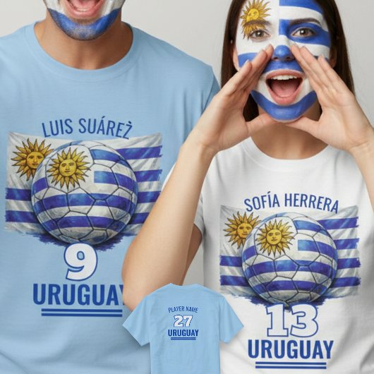 ウルグアイ代表サッカー遺産の旗 Tシャツ