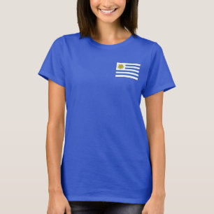 ウルグアイ国旗と地図dk Tシャツ