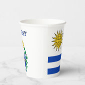 ウルグアイ国旗のコートを施した武器紙カップ 紙コップ (右)