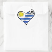 ウルグアイ国旗のサッカーのフットボールテアモの贈り物 ラウンドシール (バッグ)