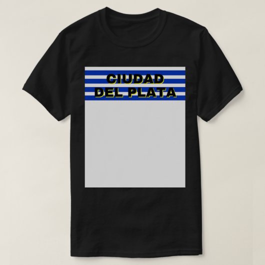 ウルグアイ国旗のシウダデルプラタストライプ Tシャツ (デザイン正面)