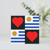 ウルグアイ国旗のハートかわいい愛国的なウルグアイ カード (スタンド正面)