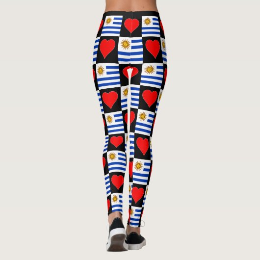 ウルグアイ国旗のハートパタン愛国的ウルグアイ レギンス (裏面)