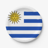 ウルグアイ国旗のパーティープレート ペーパープレート (正面)