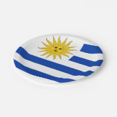 ウルグアイ国旗のプレート、パーティー、スポーツ、ウルグアイ ペーパープレート (アングル)