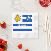 ウルグアイ国旗の紋章 縁ありカクテルナプキン (インサイチュ)